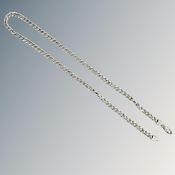 A silver flat link necklace, length 50cm CONDITION REPORT: 26.