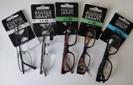 Foster Grant designer reading glasses from +1.25 to +2.
