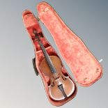 A violin in leather case