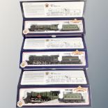 Three Bachmann Branchline 00 gauge steam engines with tenders - Gresley V2 class 2 -6-2 4844 x 2