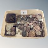 A box of ancient coins