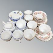 A tray of seventeen pieces of Colclough bone tea china together with further part Grafton china tea
