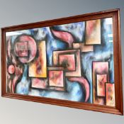 Brian Foggett (Contemporary) : Abstract shapes, oil on canvas, 80 cm x 49 cm, framed.