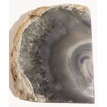 Grey and purple agate crystal. 750 grams. 4 x 2.75 x 1.25 inches.