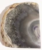 Grey and purple agate crystal. 750 grams. 4 x 2.75 x 1.25 inches.