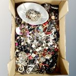 A box of a good assortment of costume jewellery