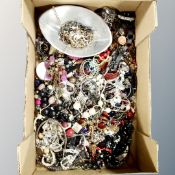 A box of a good assortment of costume jewellery
