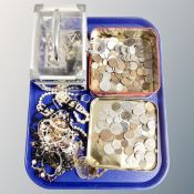 A tin of 20th century Foreign coins,