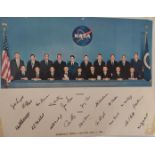 A Vintage Official NASA 1966 lithograph of the selected group of astronauts choosen for training