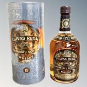 Chivas Regal Premium Scotch aged 12 years, 700ml, in retail tin.