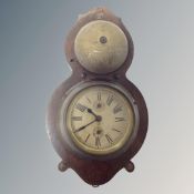 A vintage Junghans brass cased alarm clock with bell mounted on board