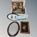 A box of continental pictures and prints,
