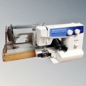 A Brother XL-5012 electric sewing machine (af) together with further vintage Jones sewing machine