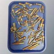 A tray of vintage fishing ferrules