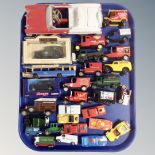 A tray of play-worn die cast vehicles to include Matchbox, Super Fast, Days Gone,