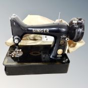 A vintage Singer electric sewing machine