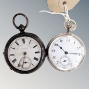 A silver cased The Express English lever pocket watch (a/f) together with further steel cased