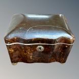 A Regency tortoiseshell and bone tea caddy,