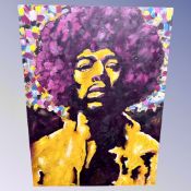 Brian Foggett (Contemporary) : Jimi Hendrix, oil on board, 122 cm x 92 cm, un-framed.