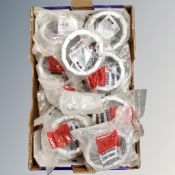 A box of quantity of Hilpi 100M metal collars (sealed and new)