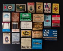 An assortment of vintage matchboxes/matches and labels.