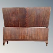 An Edwardian mahogany veneered 4'6 bed frame