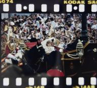 A vintage Royal photographer Kevin Gavin's 35mm Kodak negative of Princess Diana in Royal carriage