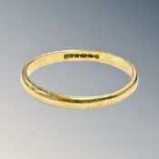 A 22ct yellow gold band ring, 2.