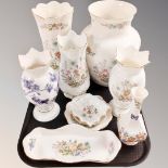 A tray of ten pieces of Aynsley china (4 boxed)