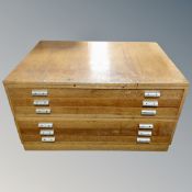 A 20th century six drawer plan chest,