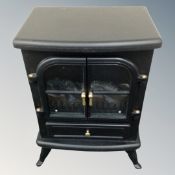 A Connect-It electric heater in the form of a stove