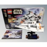 A Lego Star Wars 75144 Ultimate Collector's Series Snow Speeder, with mini figures,
