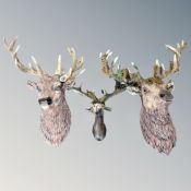 Three composite models of stag's heads (Af)