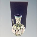 A modern Moorcroft vase, dated 2007, height 18 cm, boxed.