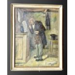 Twentieth century Continental School: The Violinist, oil on canvas, 30 cm x 40 cm,