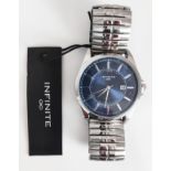 New Infinite Men's watch with tag. and film front and back. 1.5 inch blue face. Model: 5726-97 Z QH.