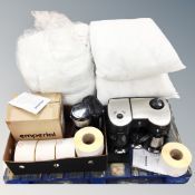 A pallet of eight cushions, Morphy Richards coffee maker, further coffee maker,