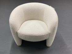 Calvers & Suvdal : A Mandy Armchair, white textured fabric, new and boxed.