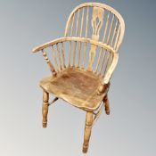 An elm and beech Windsor armchair.