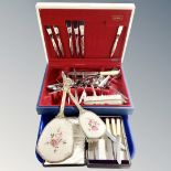 A part canteen of Onida cutlery together with a further set of cased butter knives and a three