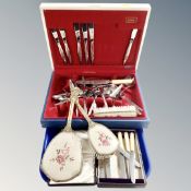 A part canteen of Onida cutlery together with a further set of cased butter knives and a three