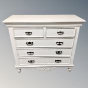 A French style five drawer chest with metal drop handles