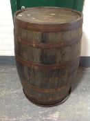 An oak coopered barrel.