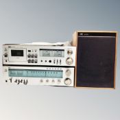An ITT HiFi 8021 cassette deck, a HiFi 8031 tuner amplifier, and a pair of HiFi 8071 speakers,