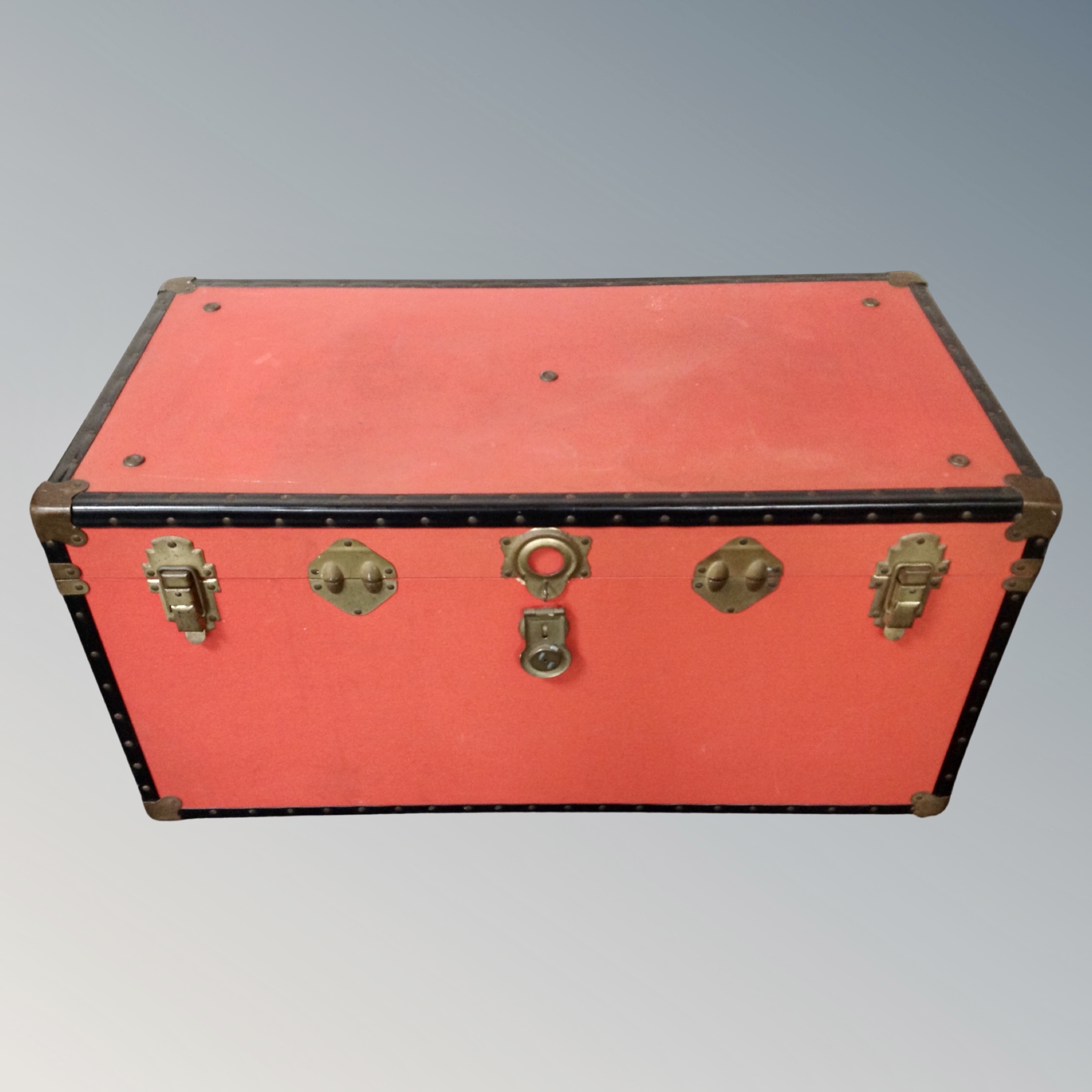 A shipping trunk.