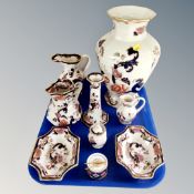 A tray of Masons Mandalay china, a large vase, pair of dishes, jugs etc.