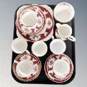 A tray containing a Royal Grafton bone china tea service.