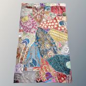 A patchwork wall hanging,