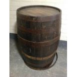 An oak coopered barrel.