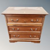 An eastern hardwood three drawer chest.